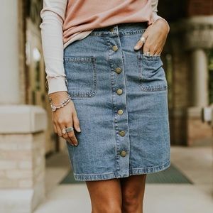 Roolee button up denim skirt. Like new!